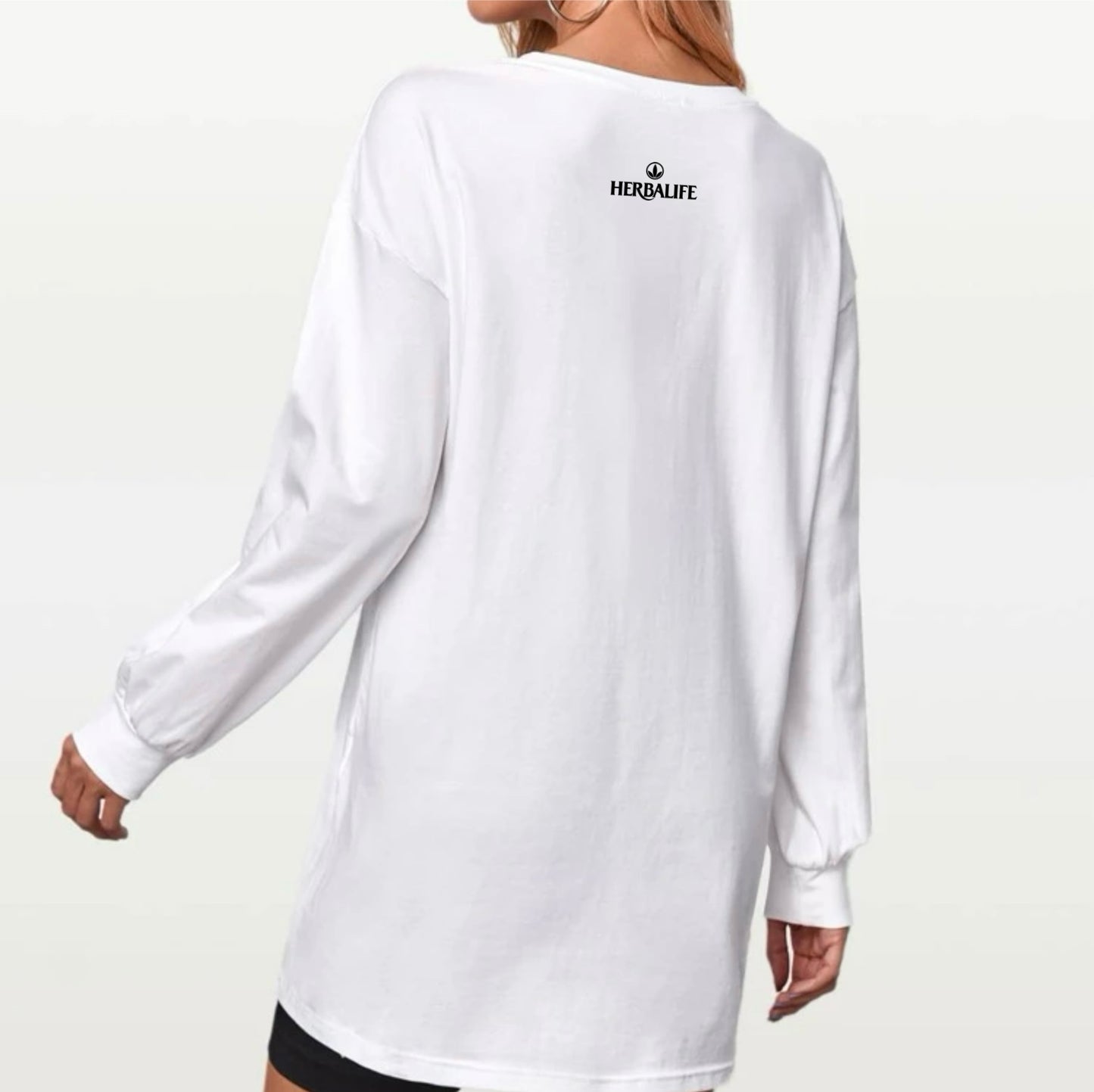 WOMEN'S DROP SHOULDER MARK HUGHES GRAPHIC LS TEE WHITE