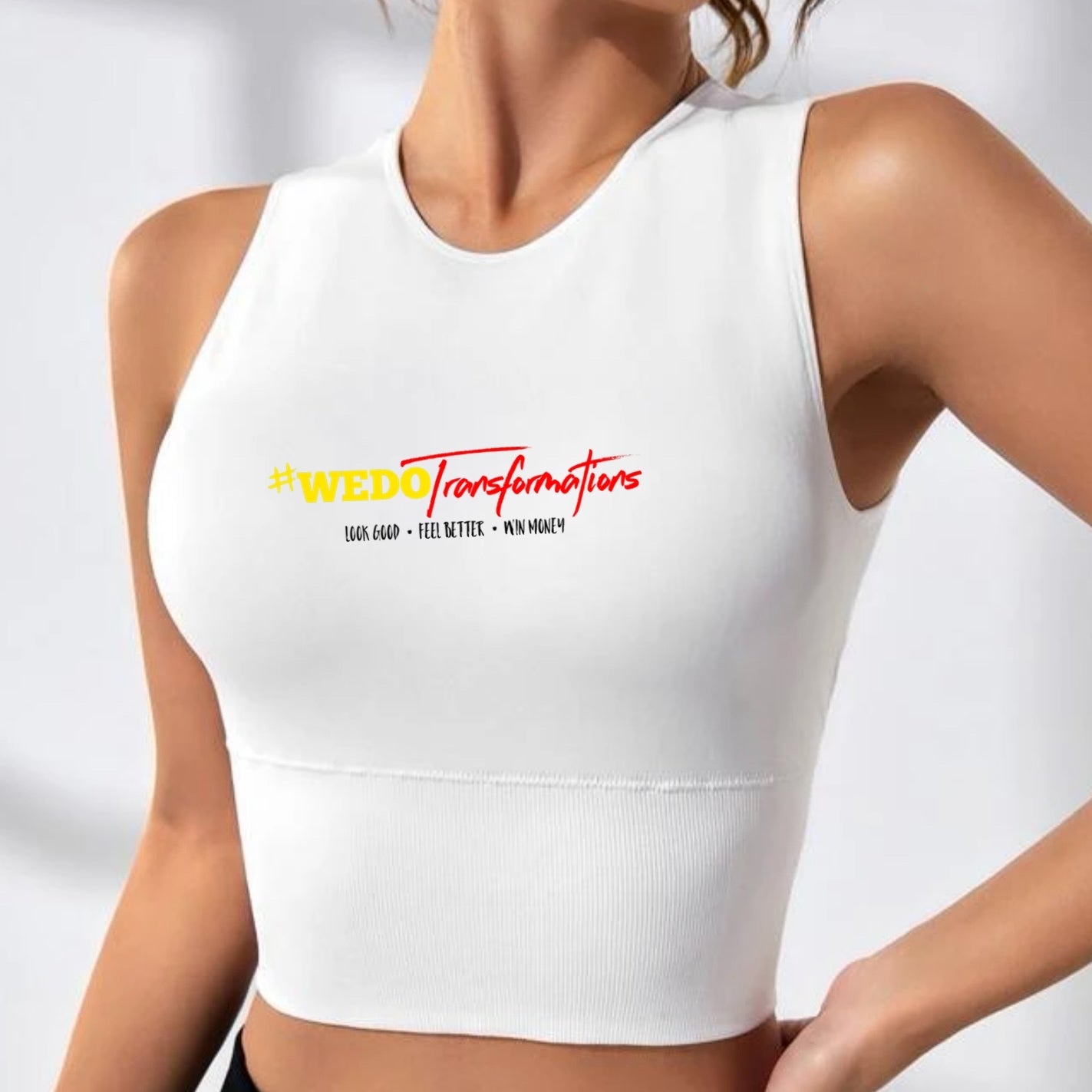 Women’s Cut Out Back Sports Tank Top White
