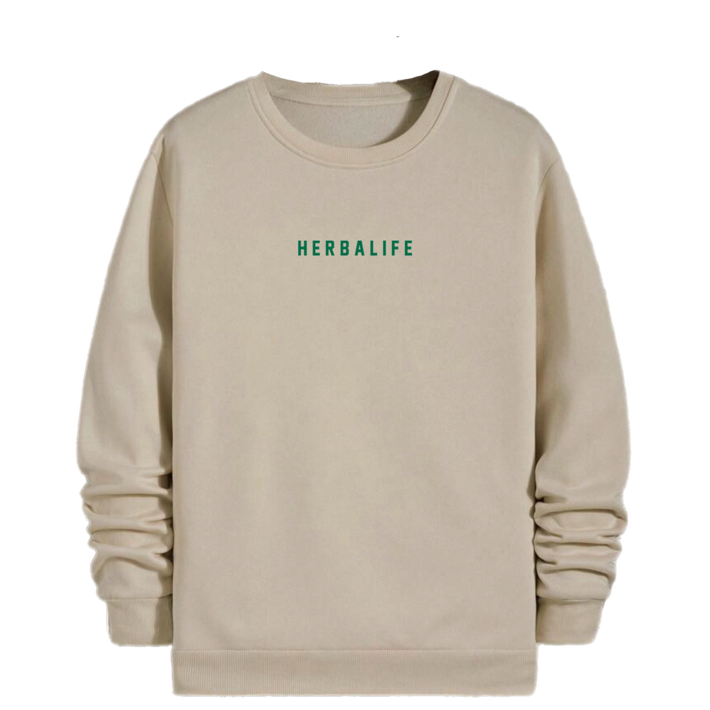 Mens Solid Thermal Lined Sweatshirt Apricot