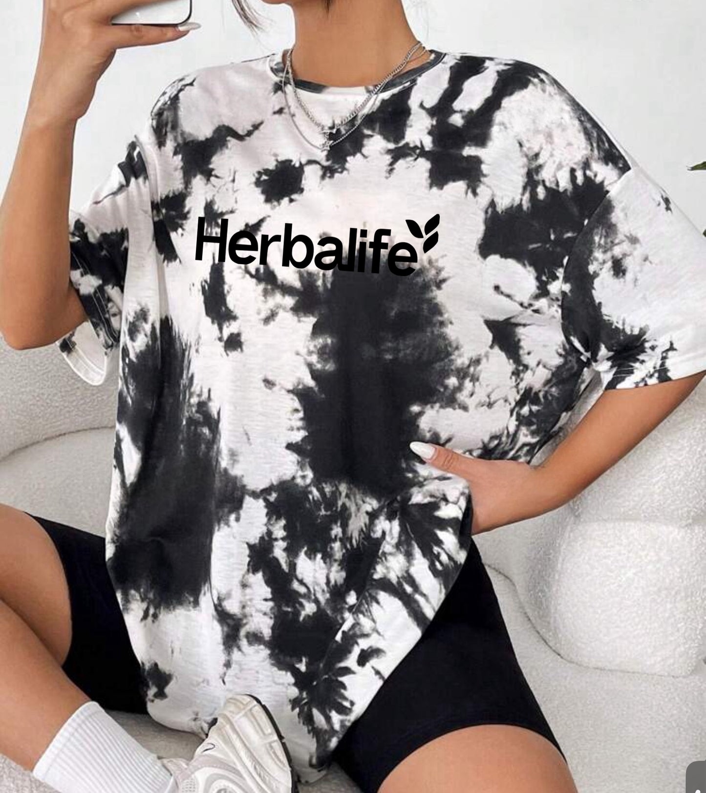 Womens Tie Dye Knit Loose Fit Tee