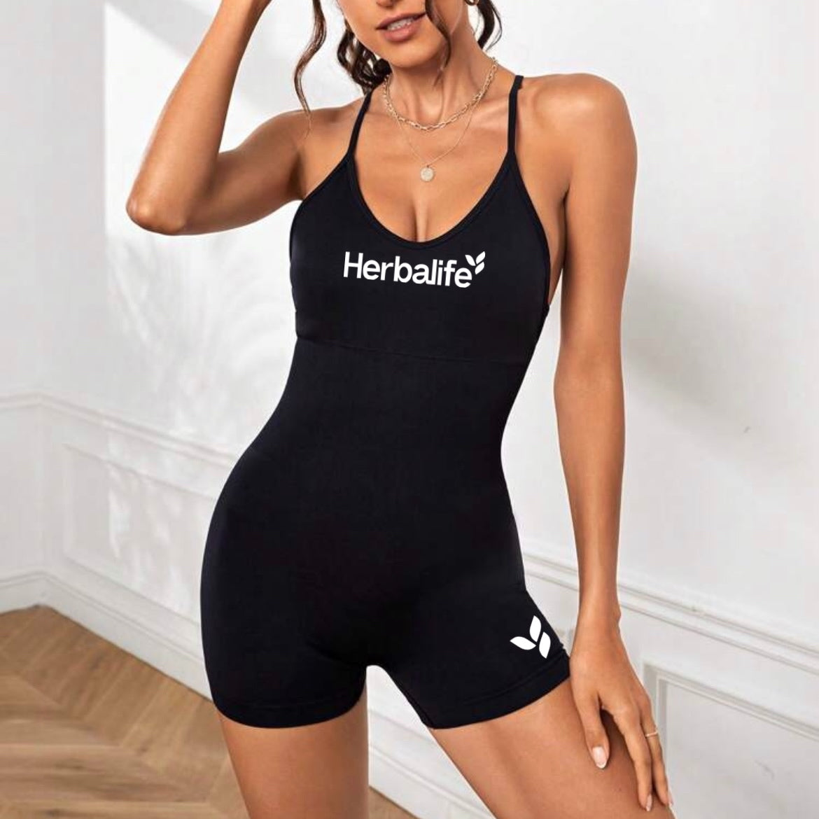 Women’s Romper Crisscross Backless Black