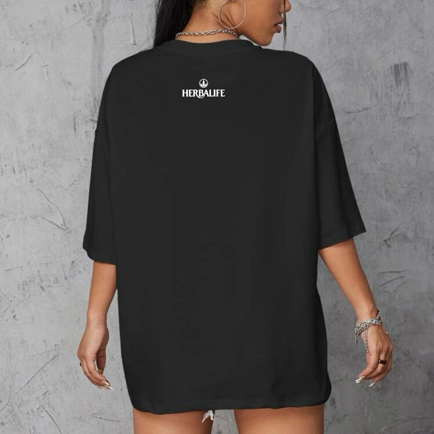 Women’s Drop Shoulder Oversized Mark Hughes Tee Black