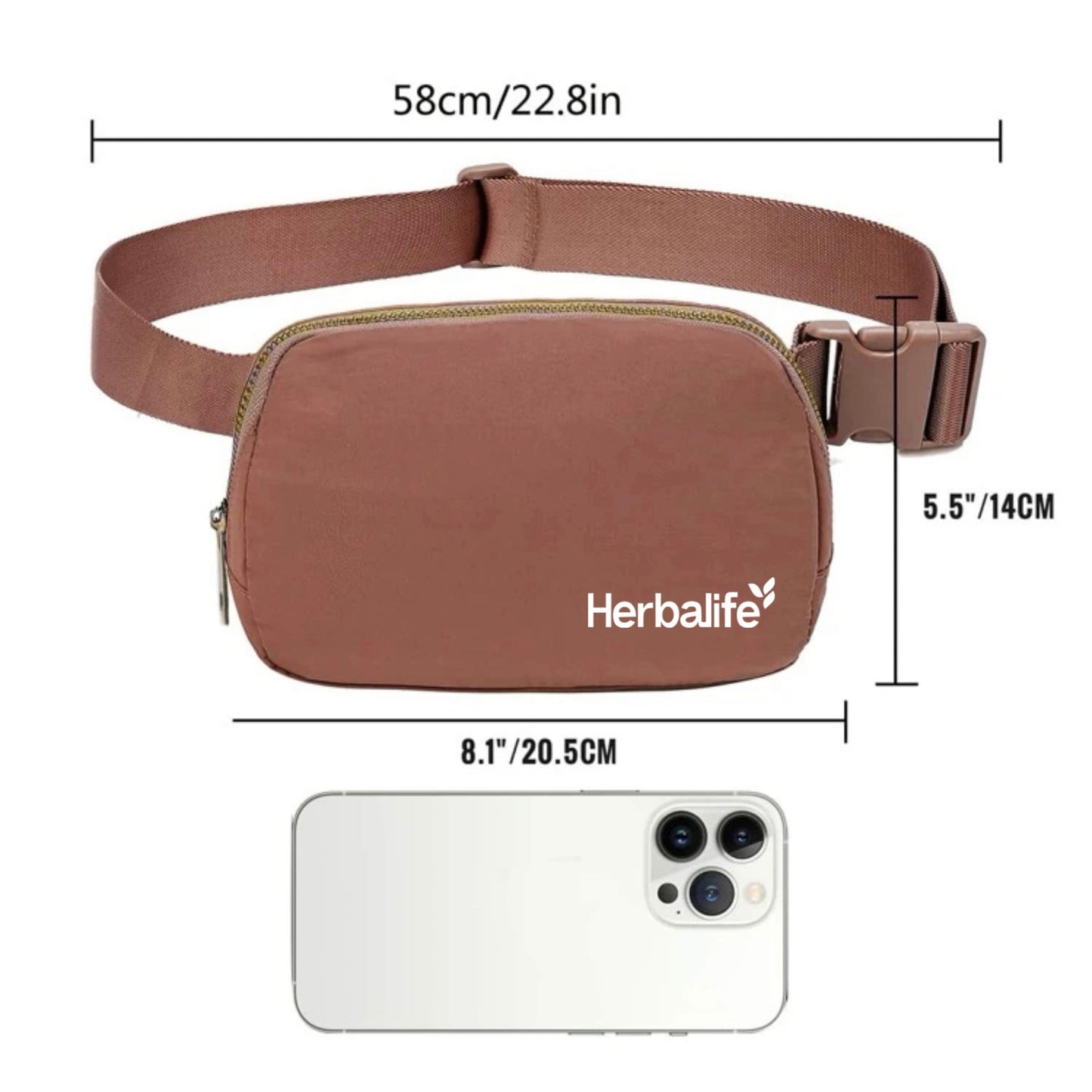 Unisex Small Waist Bag Brown