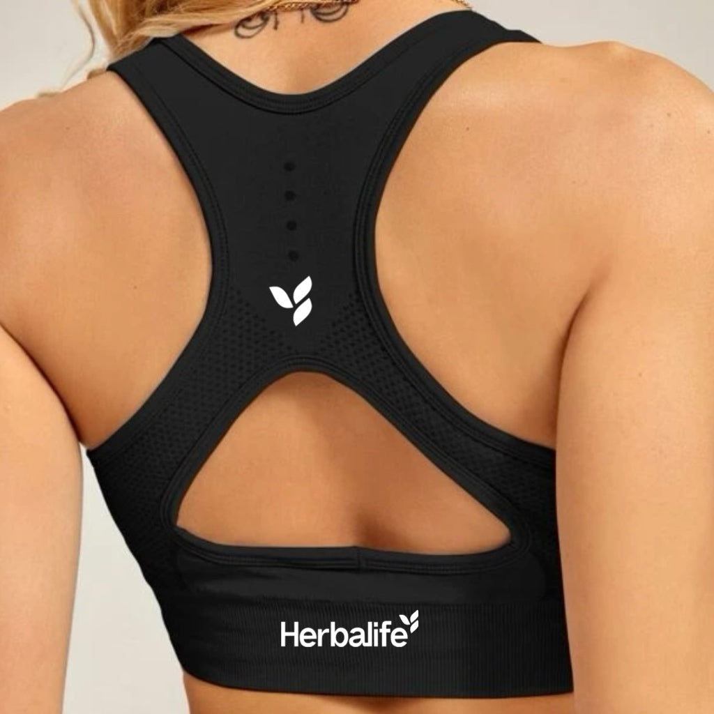Women’s Seamless Cut Out Back Sports Bra Black