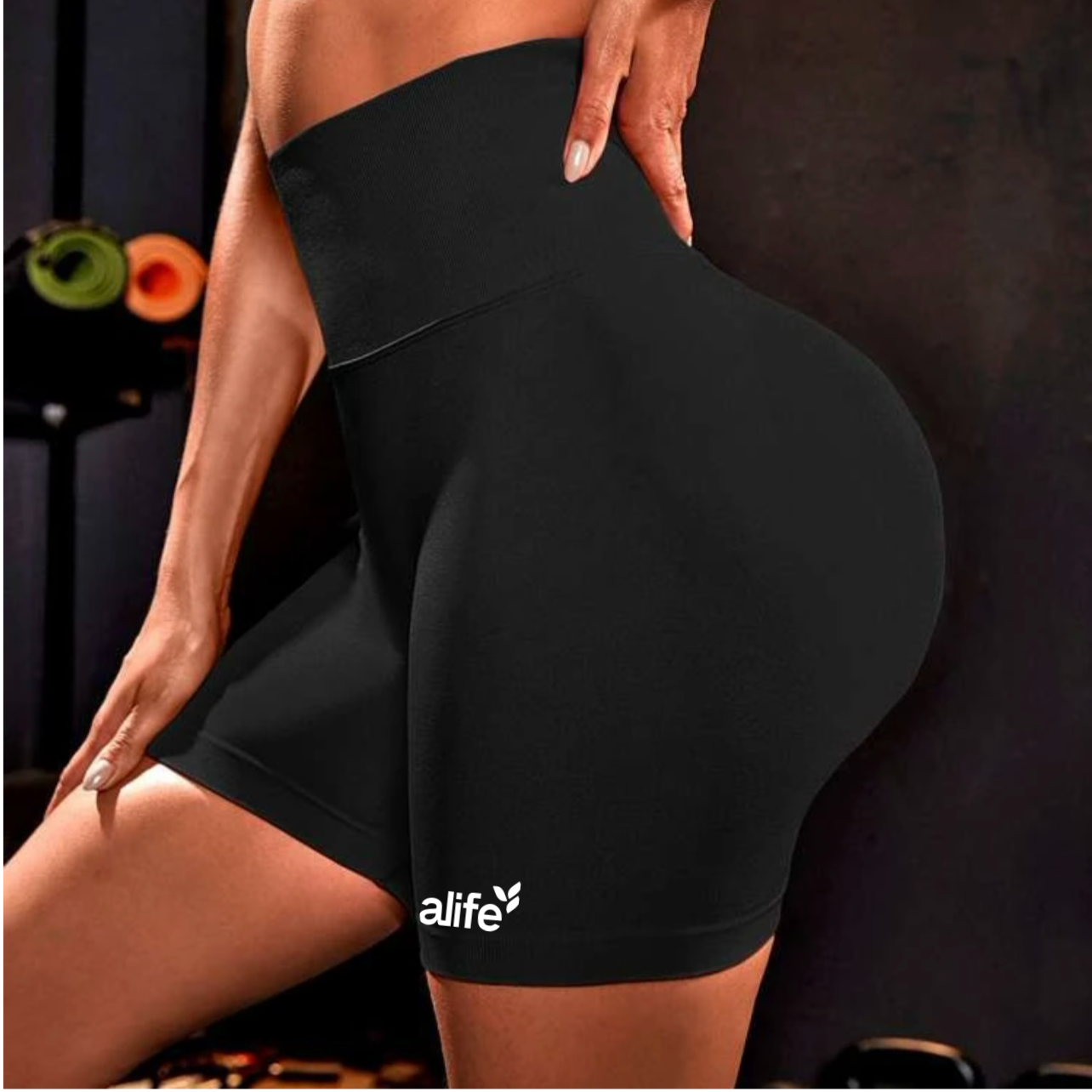Women's Seamless Wide Waistband Scrunch Butt Sports Shorts