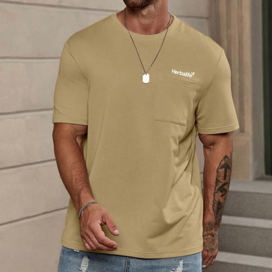 Men’s Solid Pocket Patched Tee Khaki
