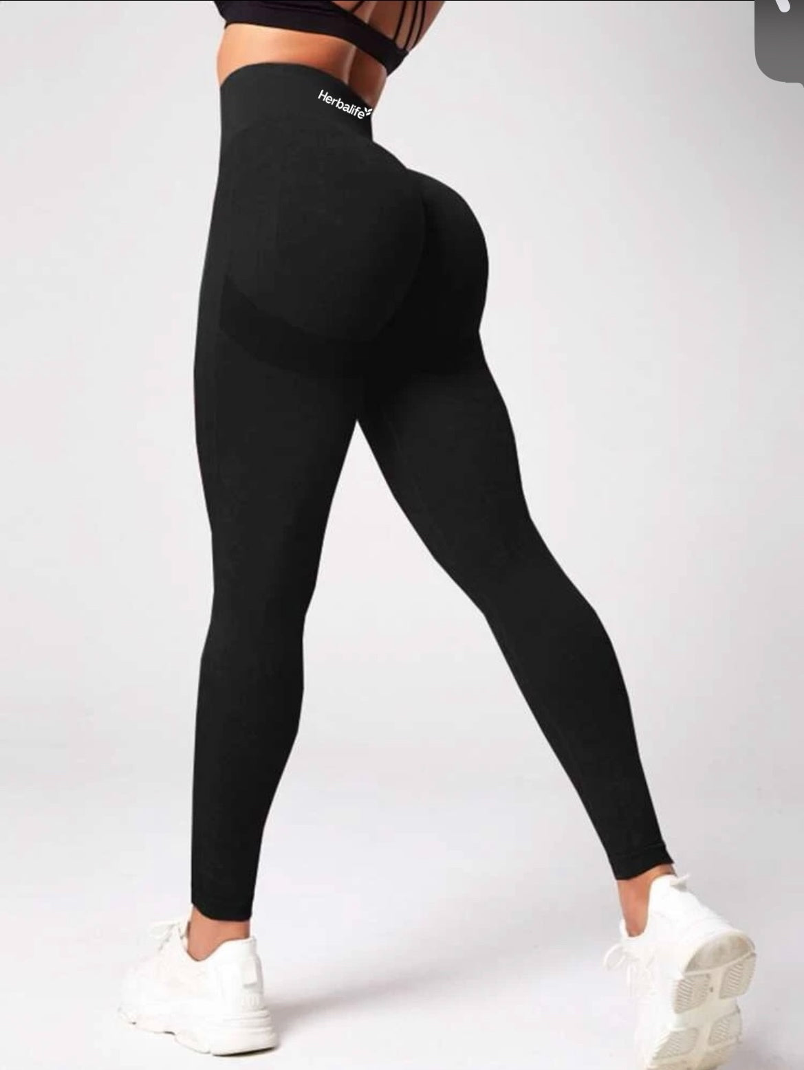 Yoga Tights Seamless High Stretch Tummy Control Gym Leggings Black