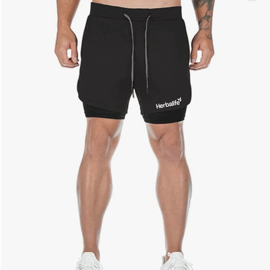 Men’s Lined Running Shorts 7-inch inseam Black